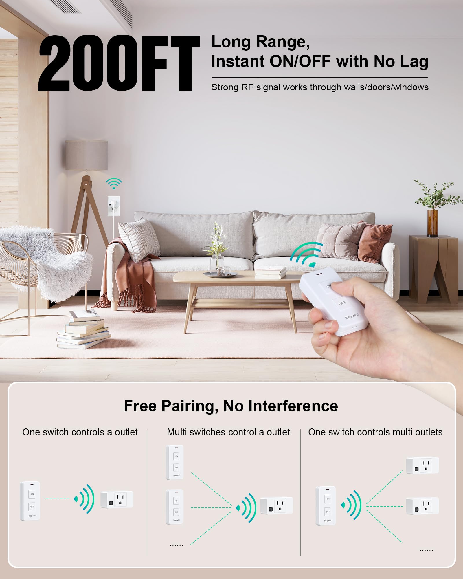 TREEWELL easy pairing keeps setup simple with clear, interference-free operation