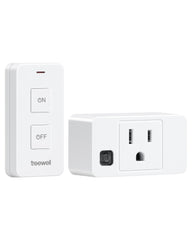 TREEWELL remote-control outlet with magnetic switch on wall for easy lighting control