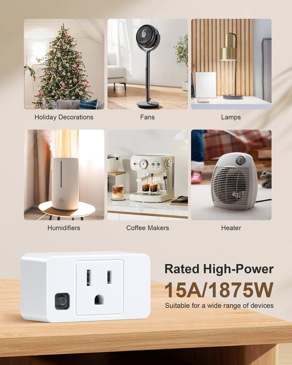 TREEWELL safety-certified ETL and FCC compliant outlet for peace of mind