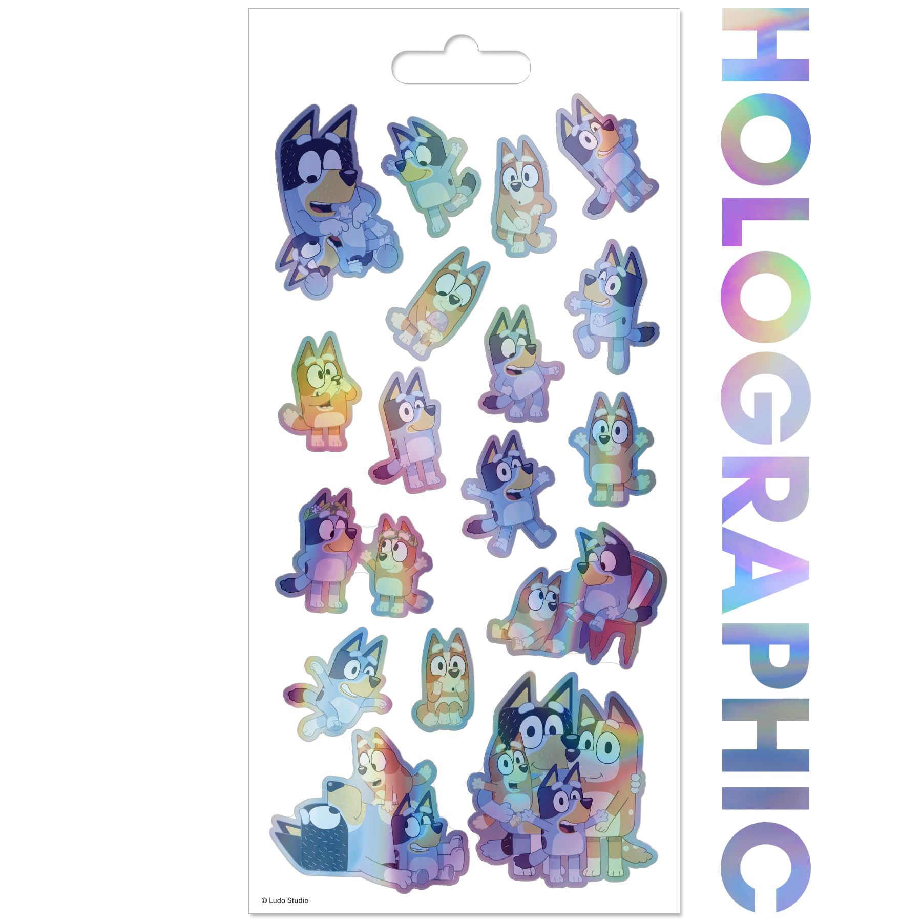 Trends International Bluey holographic sticker sheets perforated for easy tearing