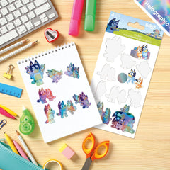 Trends International Bluey holographic stickers on notebook for personalized flair