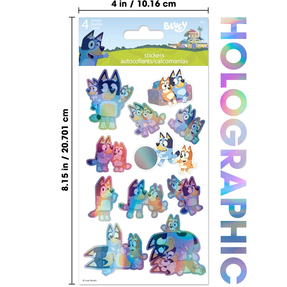 Trends International Bluey holographic stickers on water bottle for durable decoration