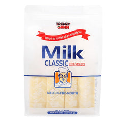 TRENZY GAHM Milk Classic Rice Crackers packaging close-up for on-the-go snacking.