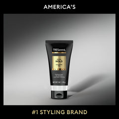 TRESemmé bottle highlighting shine and long-lasting hold in styling