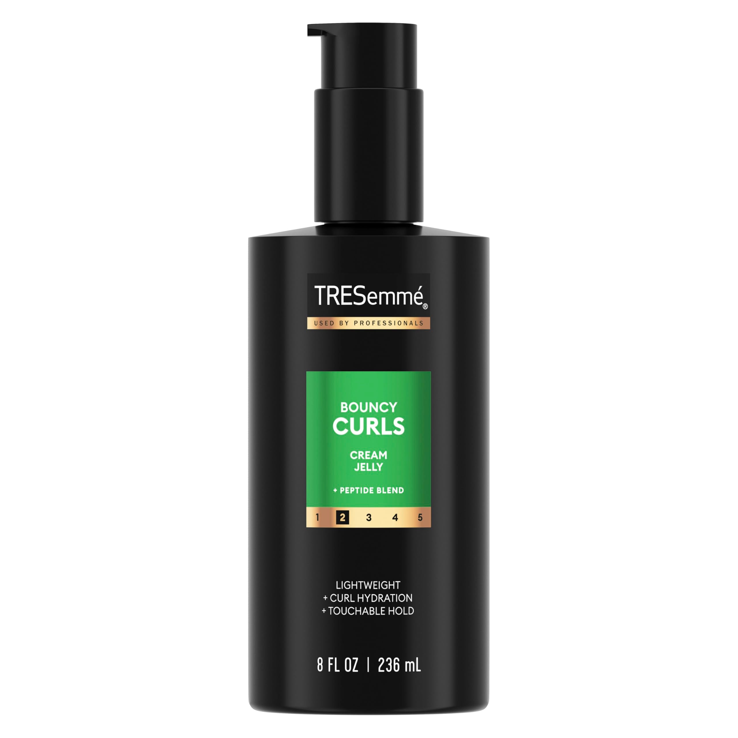 TRESemmé Bouncy Curls Cream Jelly bottle delivers hydration for defined curls.