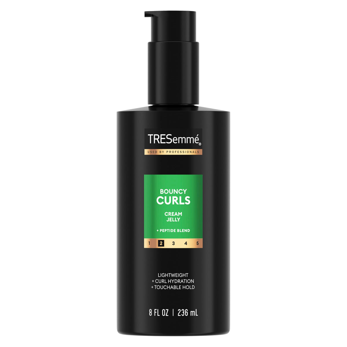 TRESemmé Bouncy Curls Cream Jelly bottle delivers hydration for defined curls.