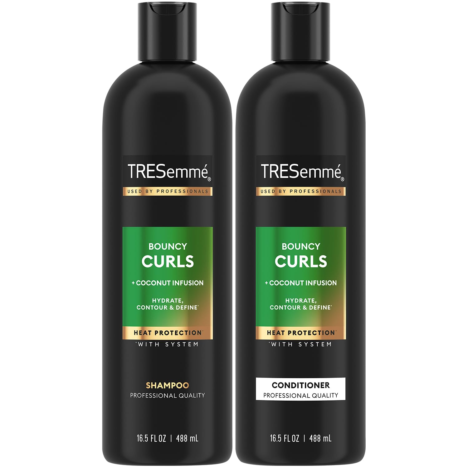 TRESemmé Bouncy Curls shampoo bottle pour for hydrated, defined curls
