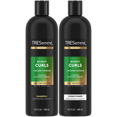 TRESemmé Bouncy Curls shampoo bottle pour for hydrated, defined curls