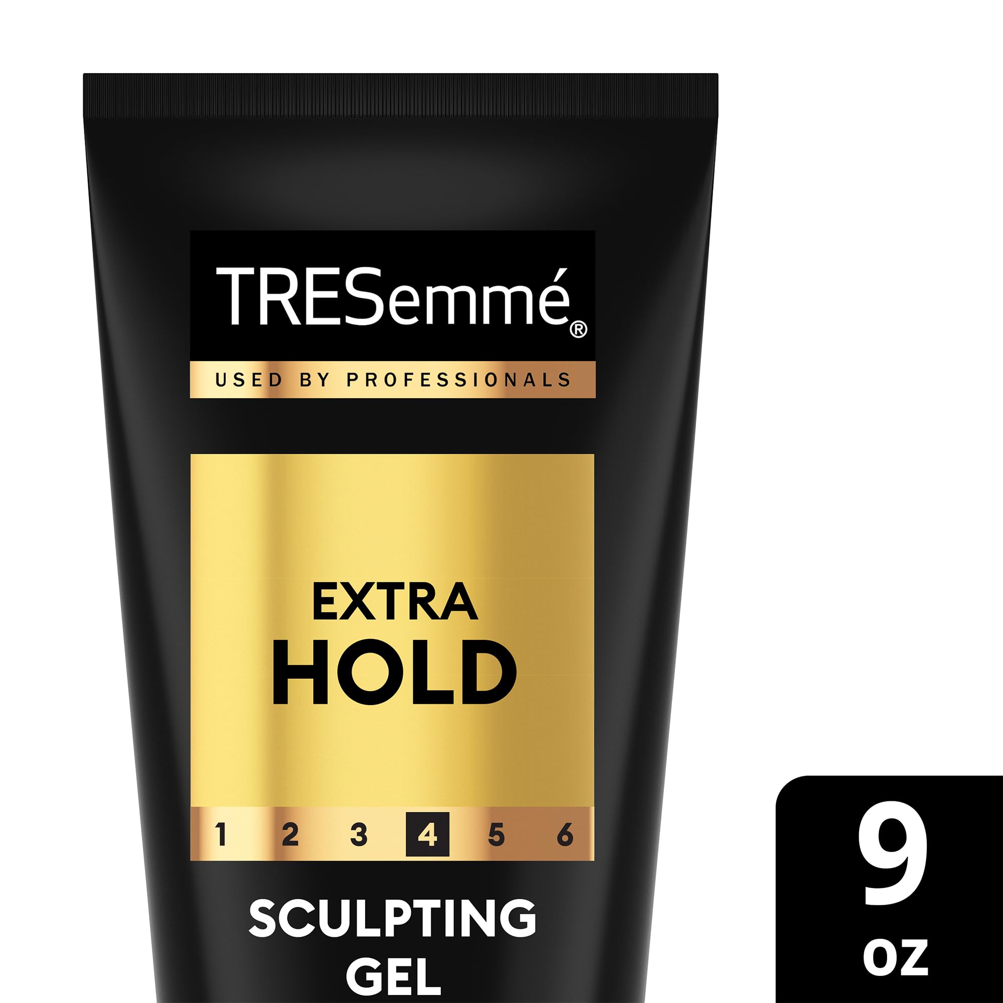 TRESemmé gel bottle showing light fragrance notes for a fresh scent.