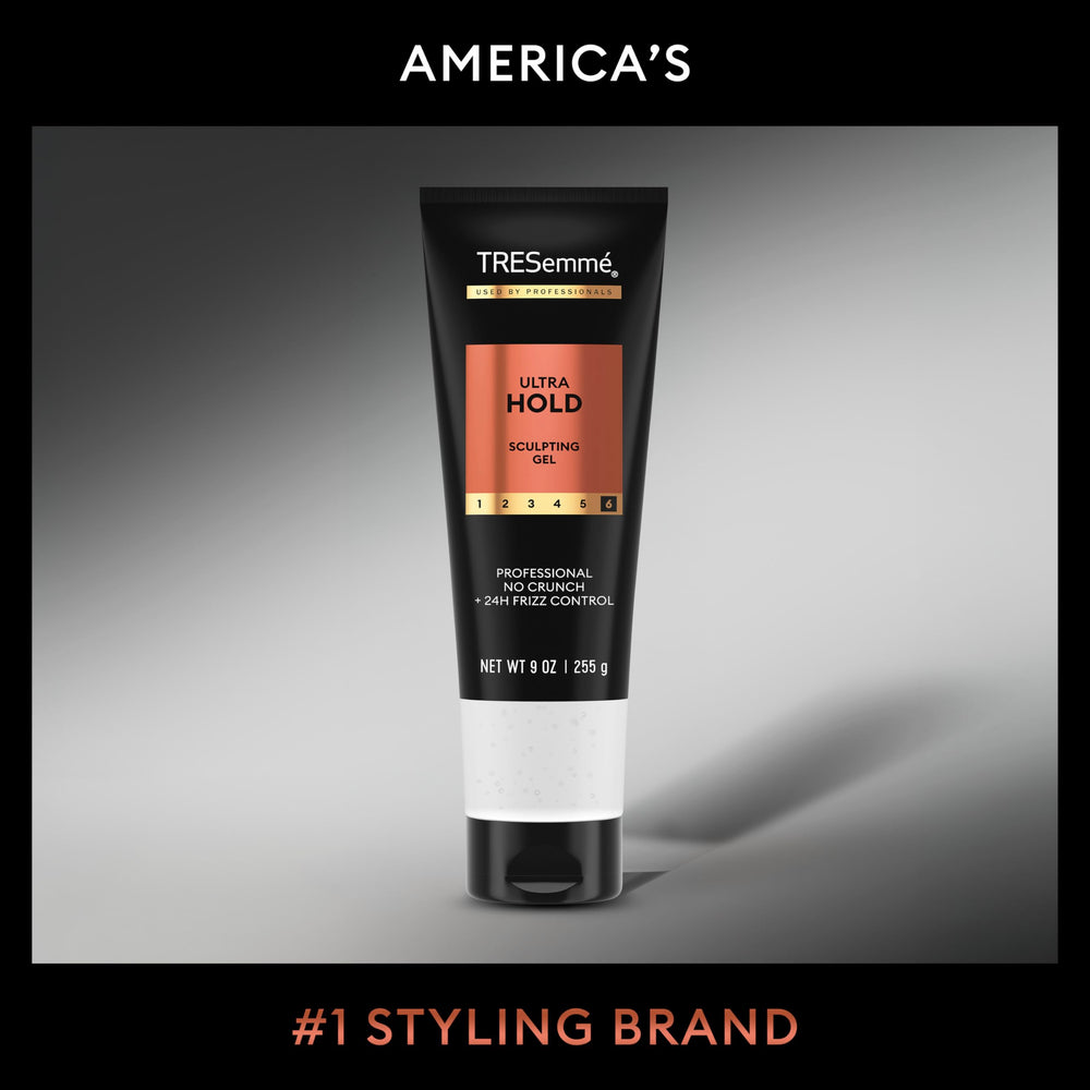 TRESemmé Gel Ultra Hold shows strong definition and shine without crunch