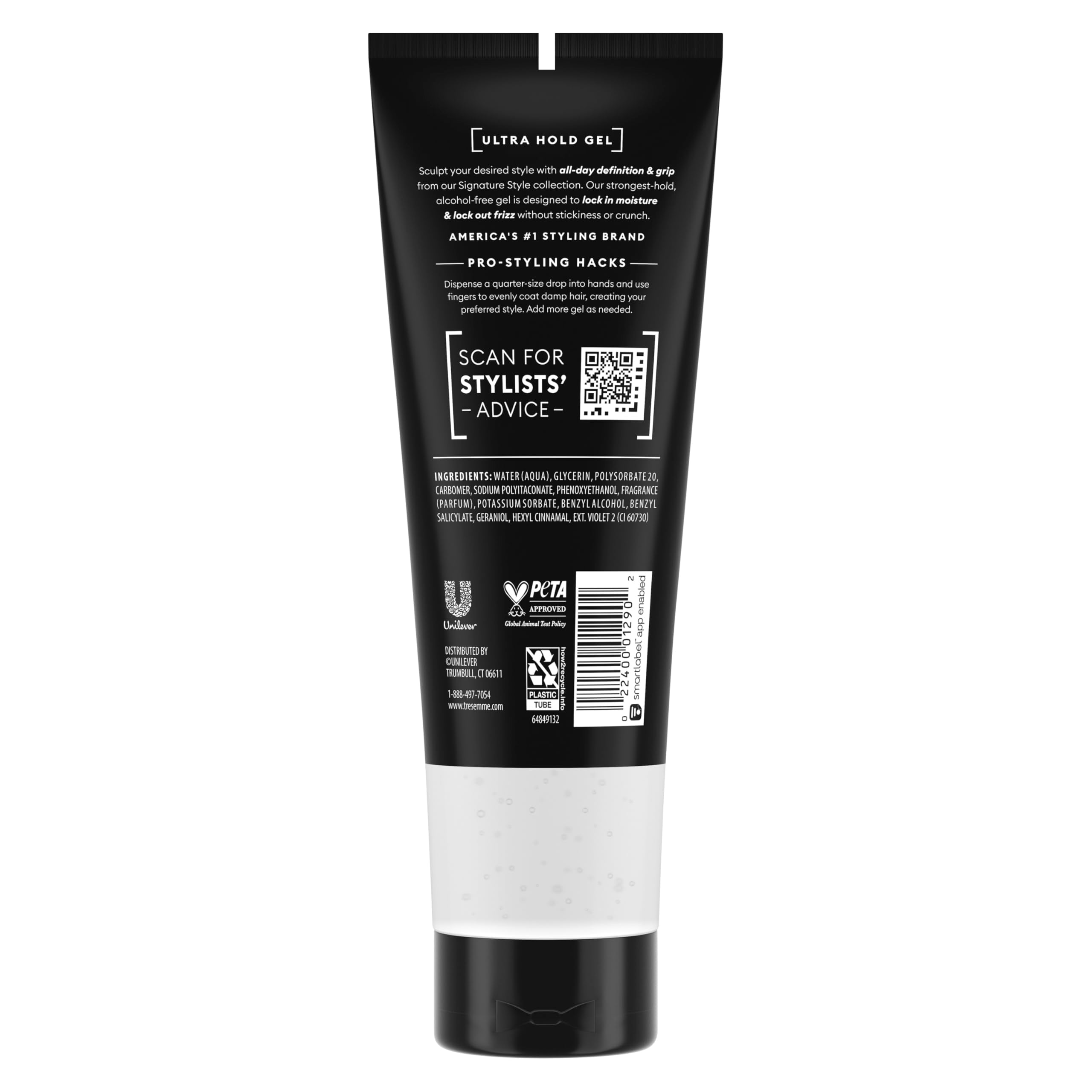 TRESemmé Gel Ultra Hold applied by hands for even distribution and precise styling