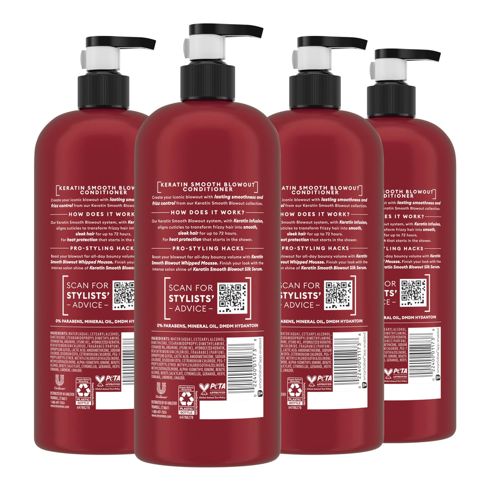 TRESemmé Keratin Smooth Conditioner 4-pack side view for easy storage