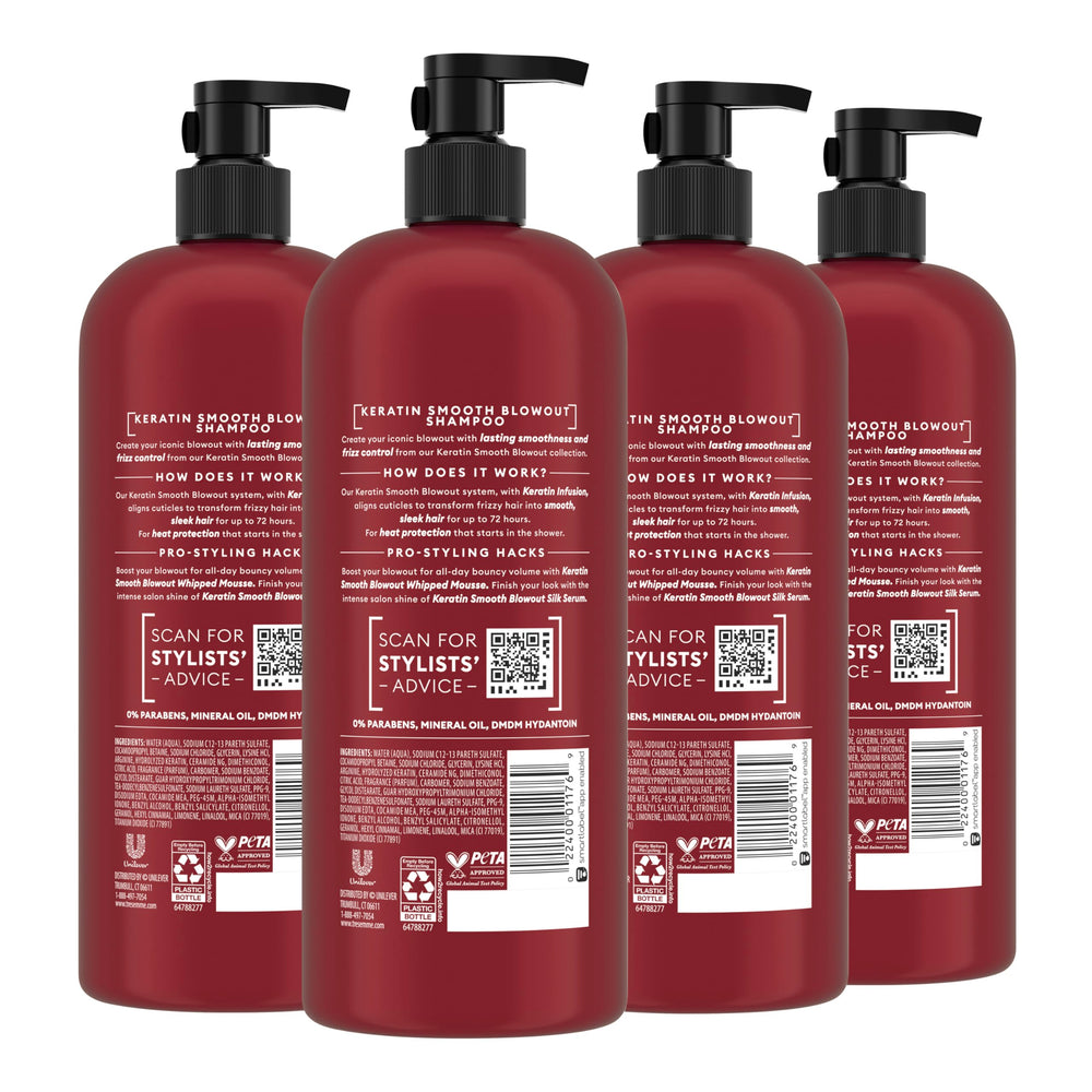 TRESemmé Keratin Smooth shampoo lather hints at silky, frizz-ready cleansing.