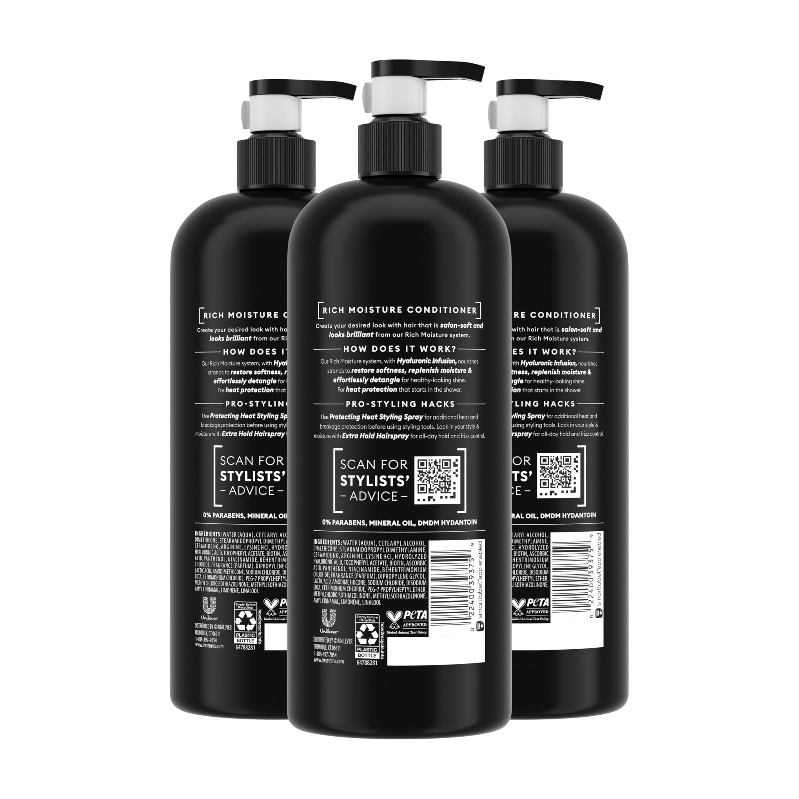 TRESemmé Rich Moisture Conditioner packaging design highlights salon quality