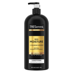 Tresemme Rich Moisture Conditioner pump bottle ready for use, easy application.