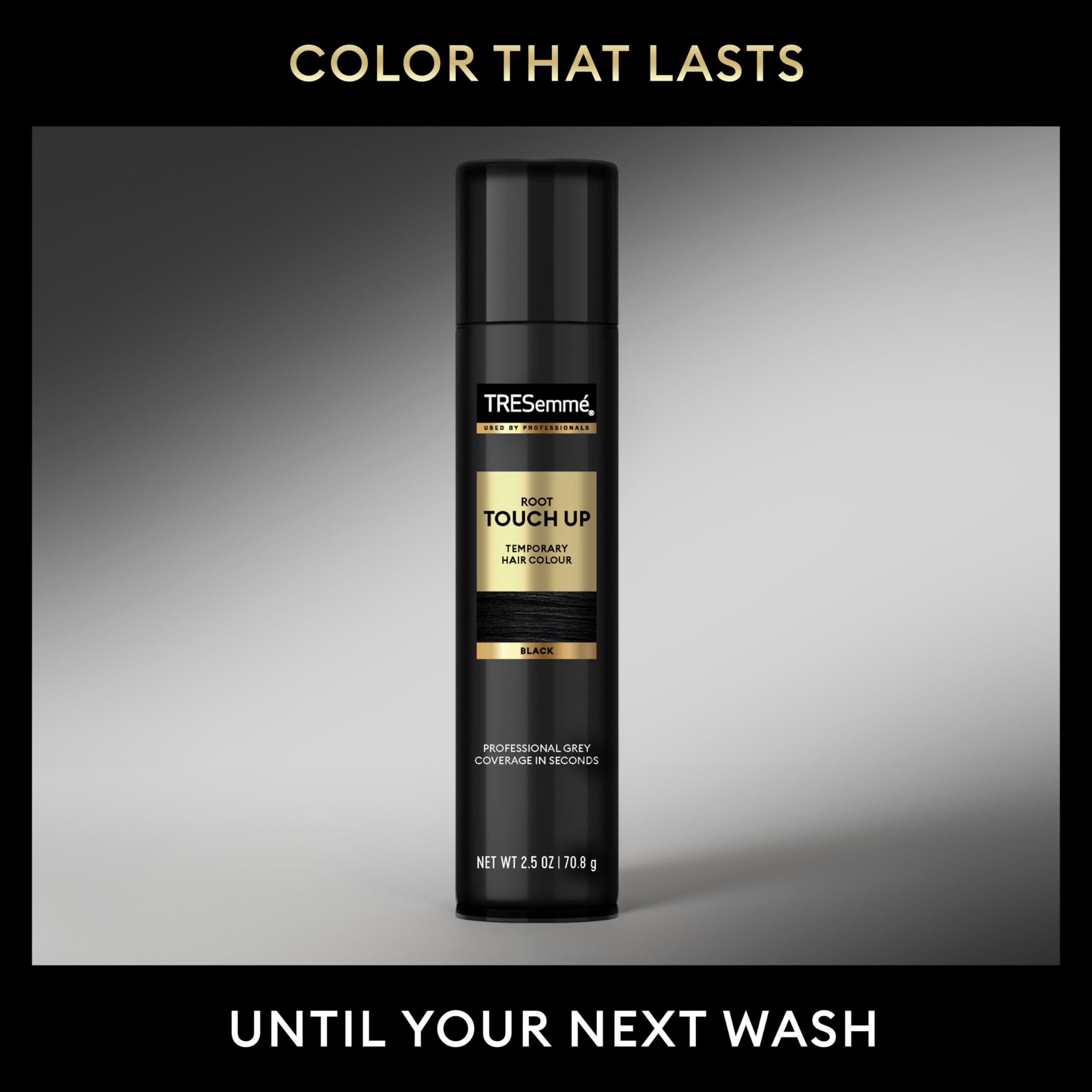 TRESemmé Root Touch-Up applied on hair to hide gray roots instantly.