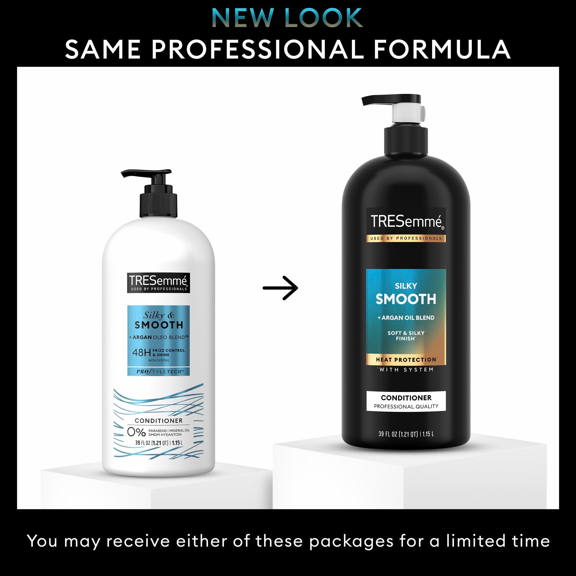 TRESemmé conditioner texture dispense shows creamy formula for even mid-length to ends