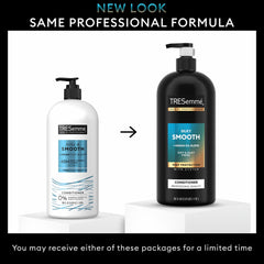 TRESemmé conditioner texture dispense shows creamy formula for even mid-length to ends