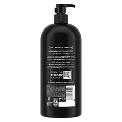 TRESemmé shampoo lather action demonstrates smoothing and cleansing in one step.