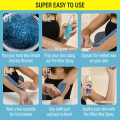 Strip-free wax application for smooth at-home waxing with Tress Wellness.
