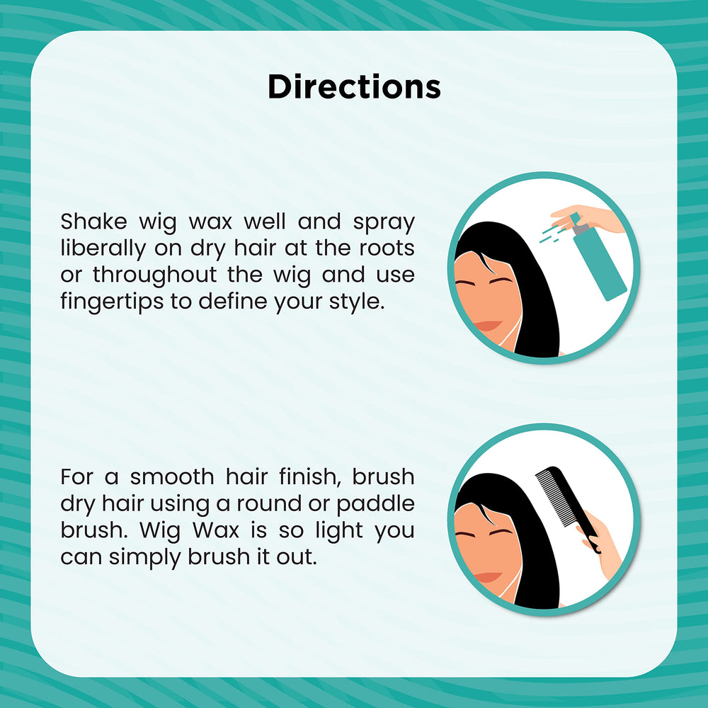 Product packaging of Tressallure Dry Spray Wig Wax for mess-free use.
