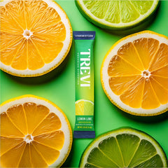 TREVI Lemon Lime electrolyte packets ready for on-the-go hydration
