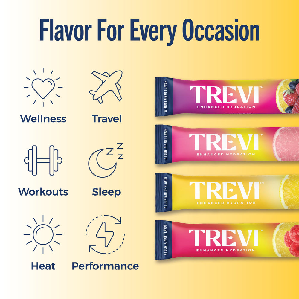 On-the-go TREVI electrolytes stick in a gym bag for travel hydration