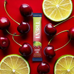 TREVI Sugar Free Electrolytes packets close-up label detail for clear ingredient insight.