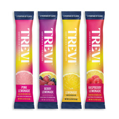 TREVI Sugar Free Electrolytes packets front view showing flavor options