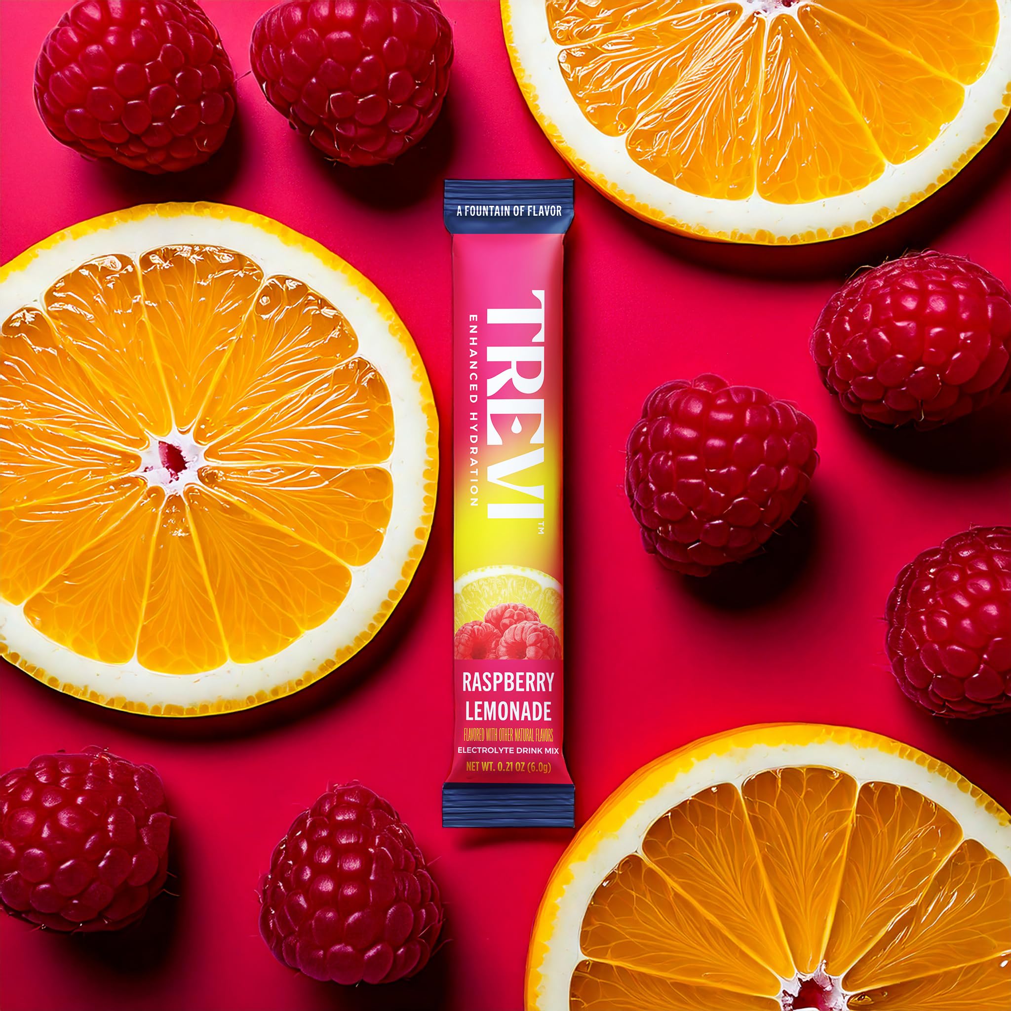 TREVI raspberry lemonade electrolyte glass shows vibrant flavor without sugar