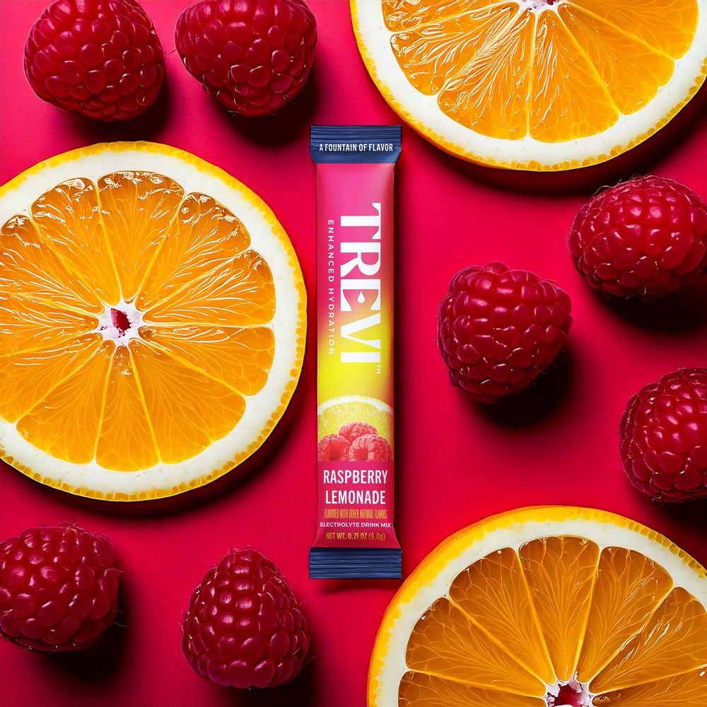 TREVI raspberry lemonade electrolyte glass shows vibrant flavor without sugar