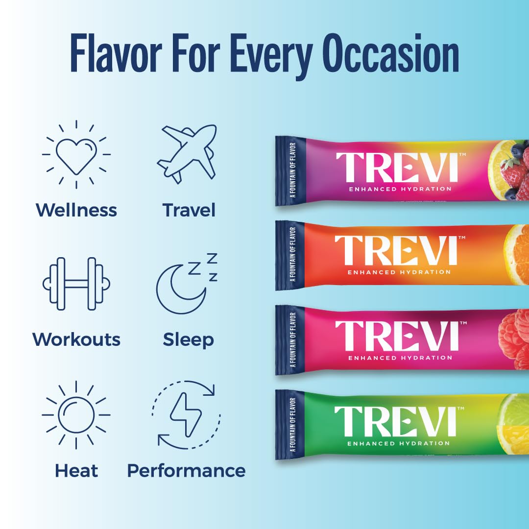 Pouring TREVI electrolyte drink into a glass for tasty hydration