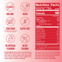 TREVI zero sugar label indicating vegan and allergen-free formula.