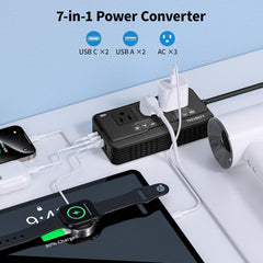 Trevolty 2000W travel converter USB ports powering devices