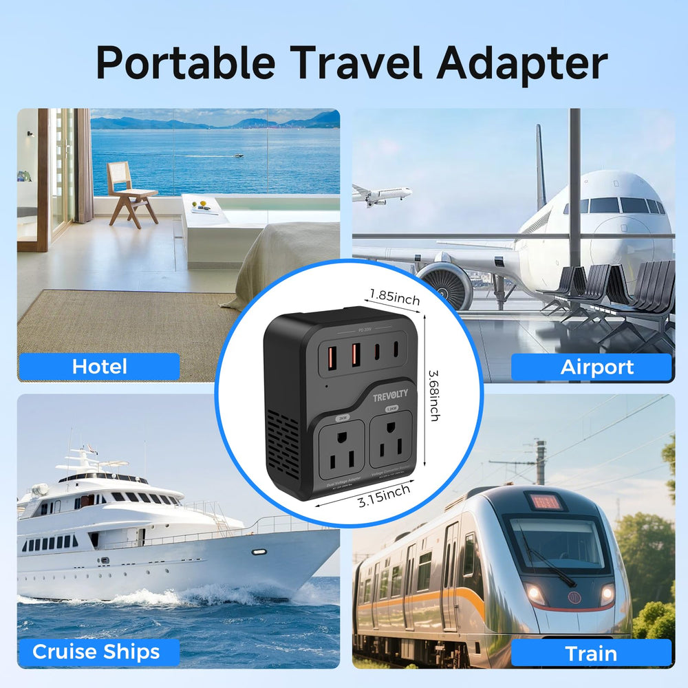 TREVOLTY suitable for hair dryer use with safe power conversion