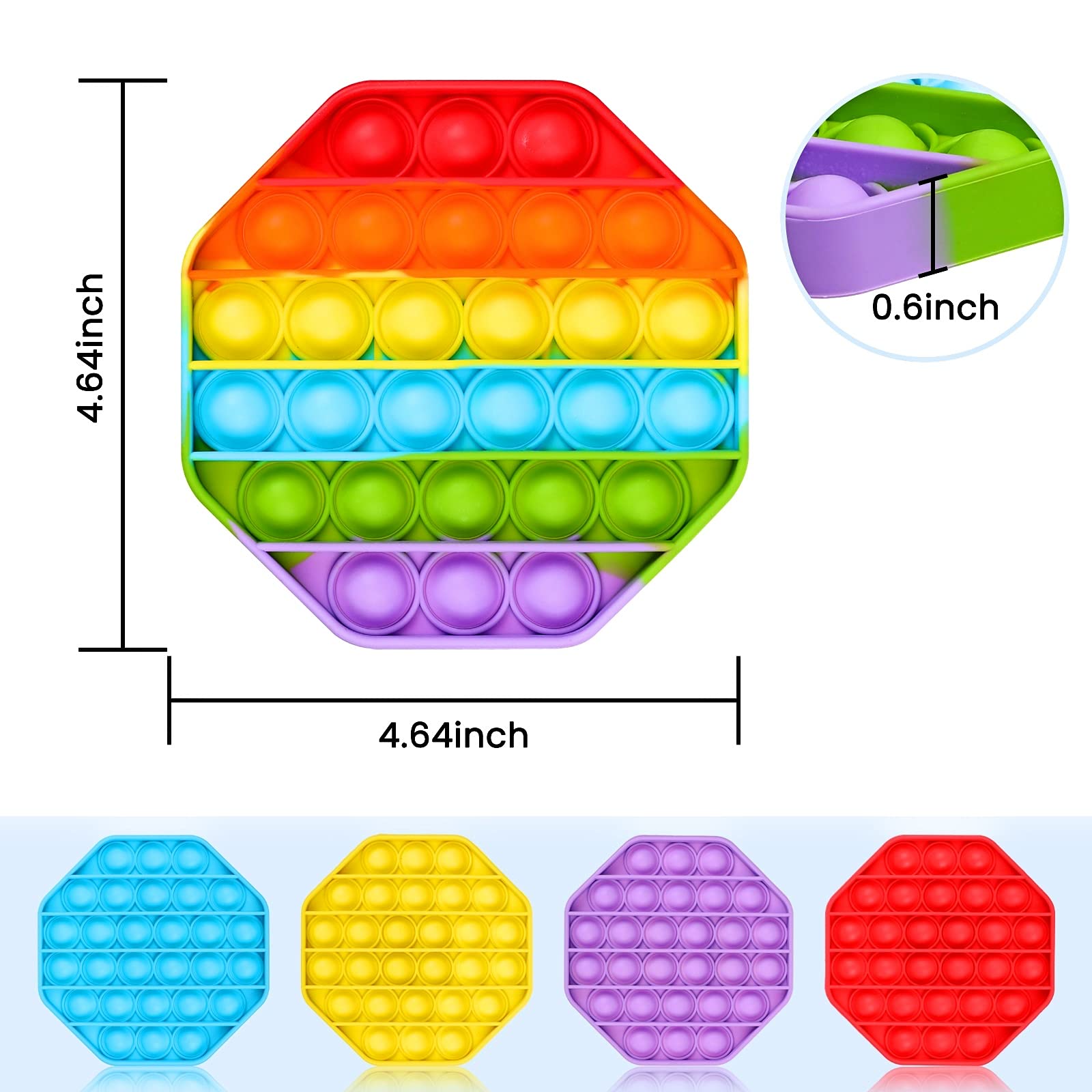 Treycer yellow bubble pop fidget toy for quick mood boosts and color cueing.