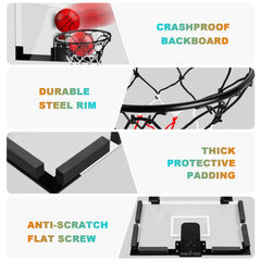 TREYWELL hoop includes three rubber balls for immediate practice.