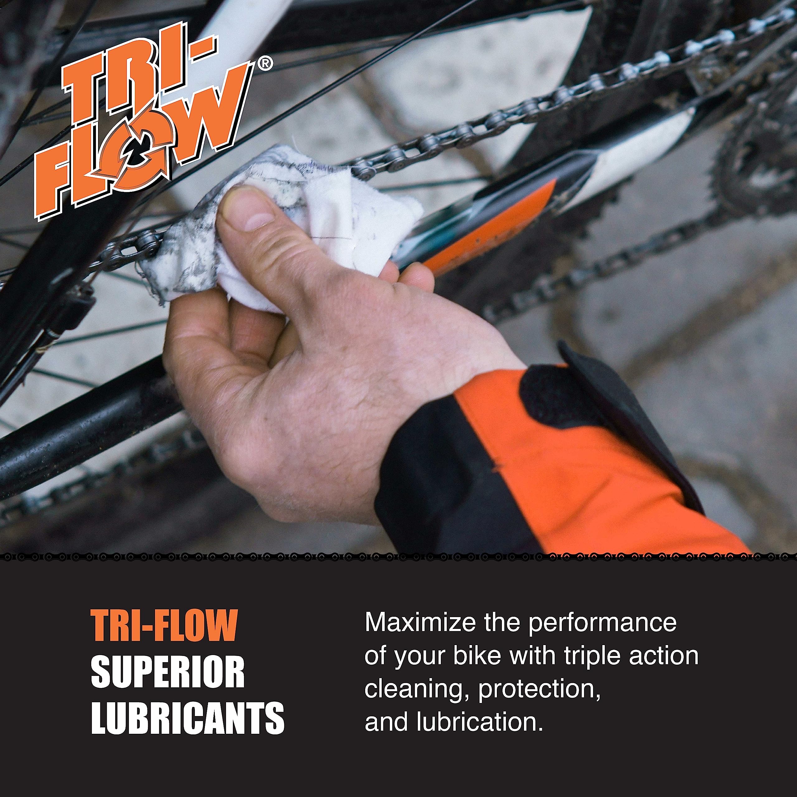 Tri-Flow TF0021060 label detail highlights rust-prevention additives.