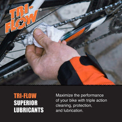 Tri-Flow TF0021060 label detail highlights rust-prevention additives.