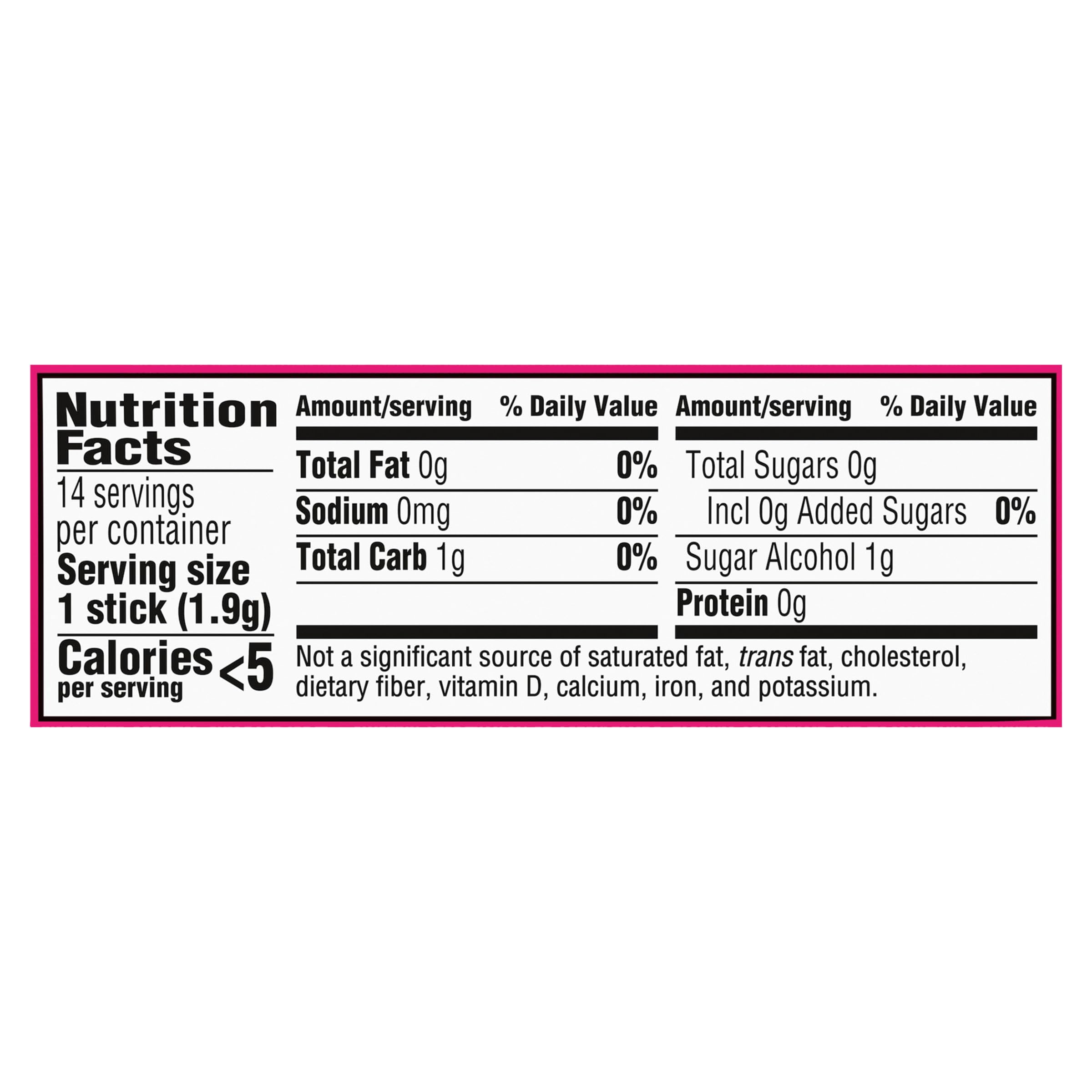 Trident Bubblegum Sugar Free Gum packaging closeup shows bulk value.