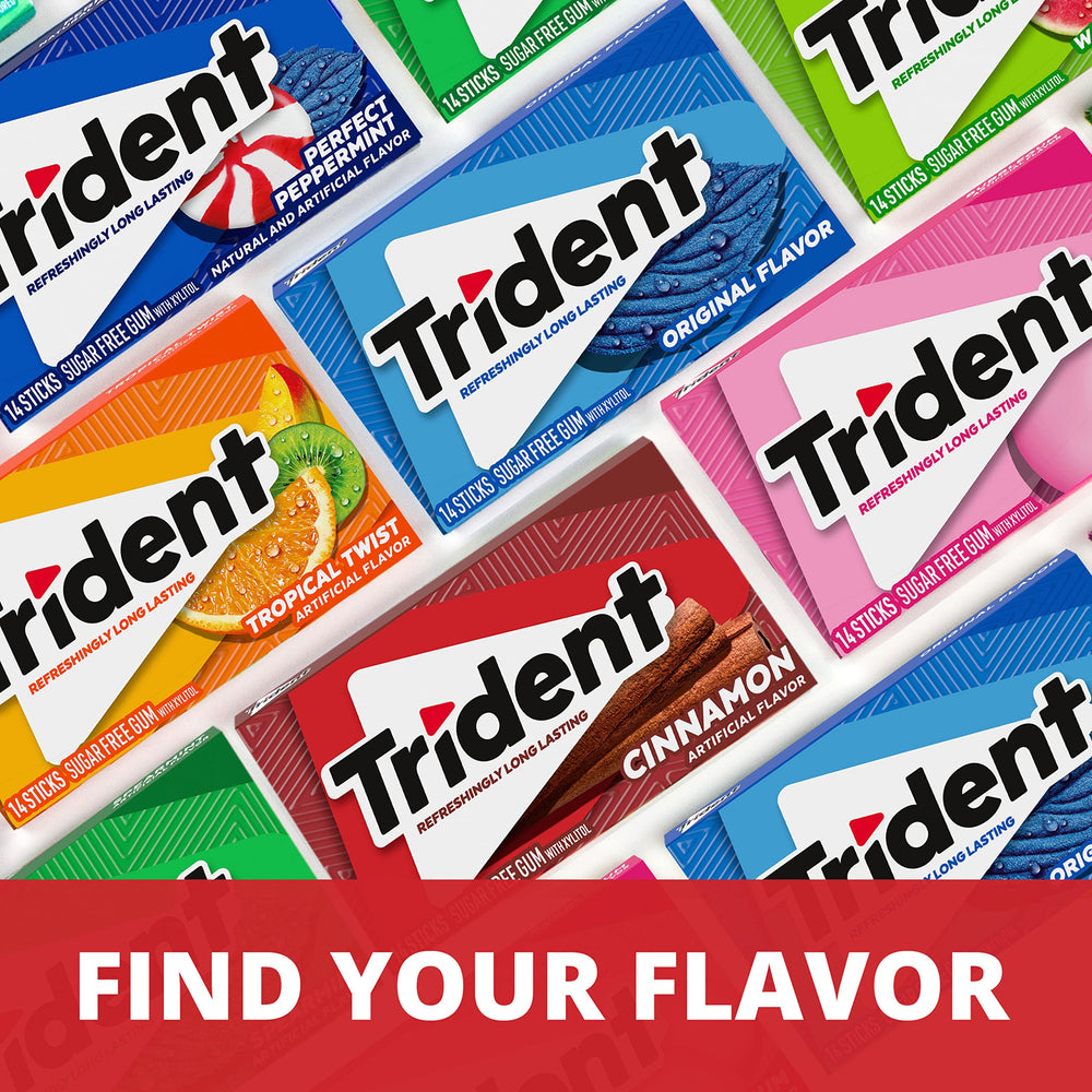 Trident Cinnamon Sugar Free Gum used after a meal to refresh breath