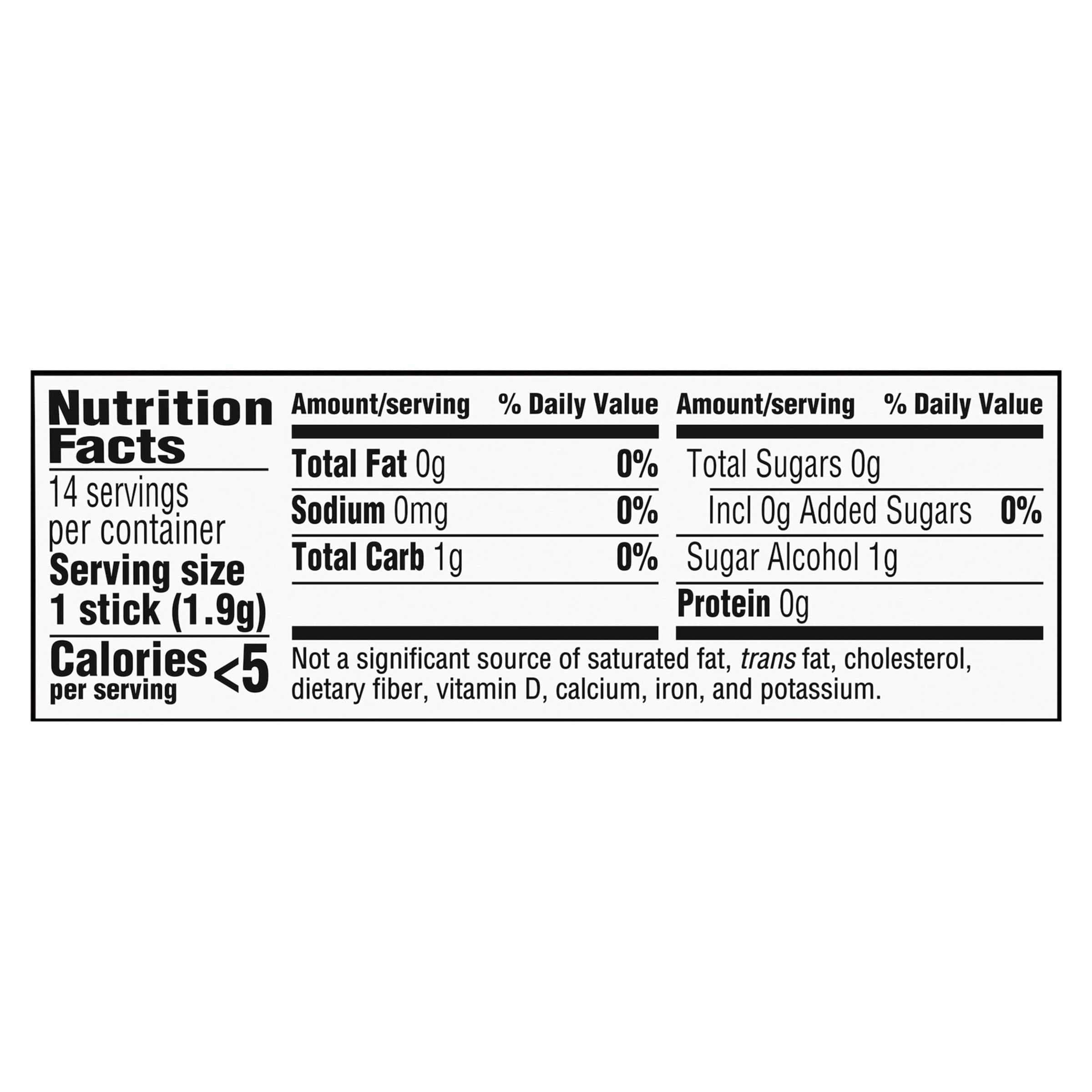 Trident Cinnamon Sugar Free Gum stick close-up reveals cinnamon flavor and smooth chew