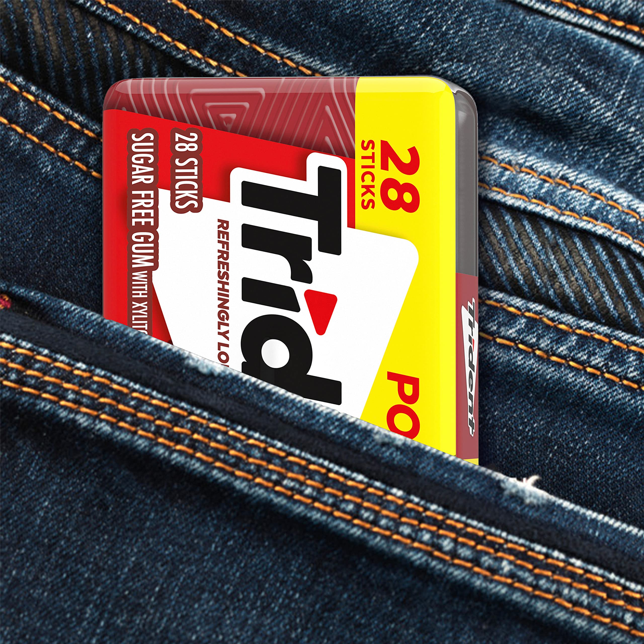 Trident gum uses xylitol for a teeth-friendly natural sweetness.