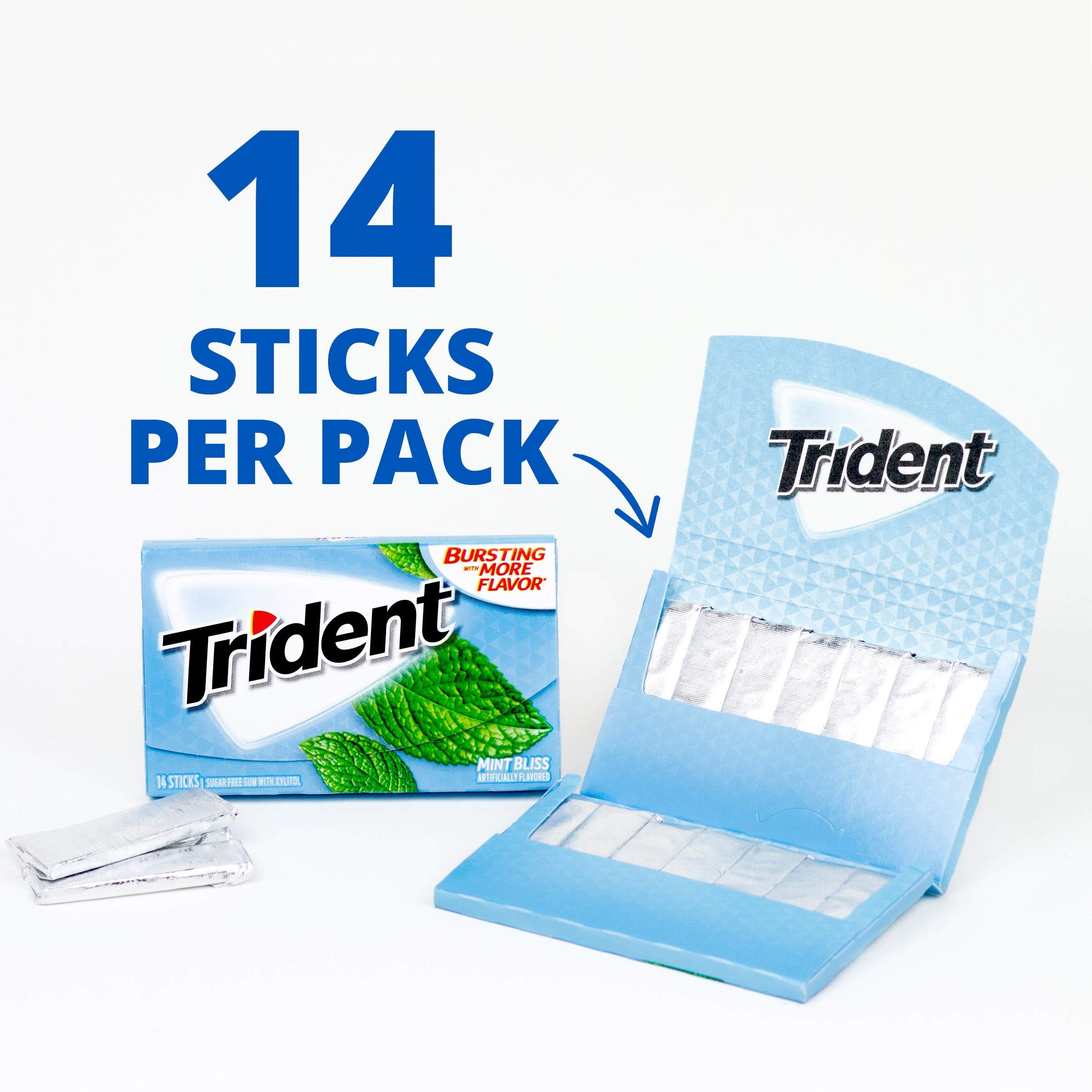Trident Mint Bliss gum desk-drawer scene promotes easy access at work.