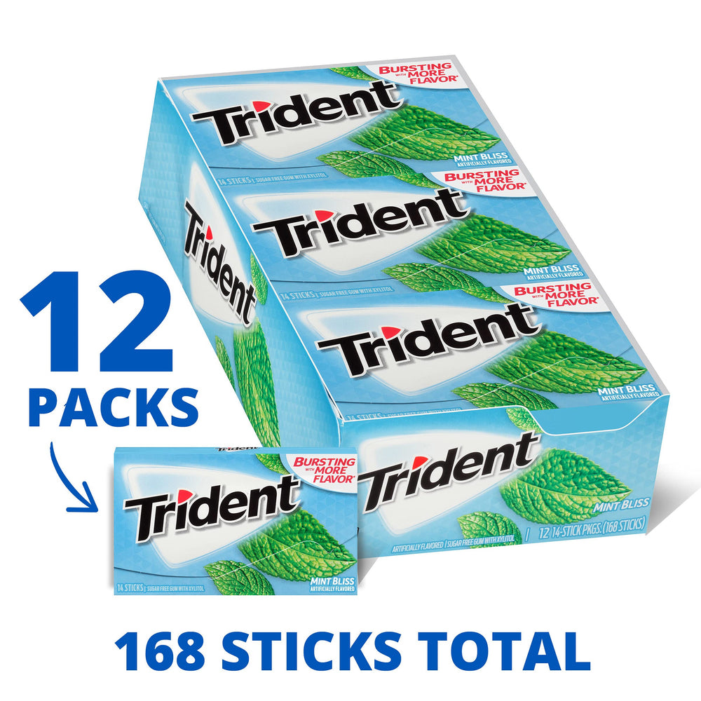 Trident Mint Bliss gum on-the-go shows portable refresh in a pocket or bag.