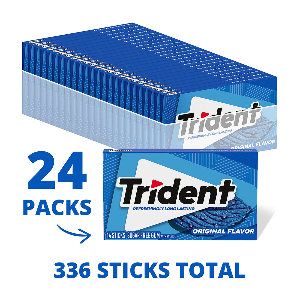 Trident Original sugar-free gum individually wrapped for on-the-go freshness.