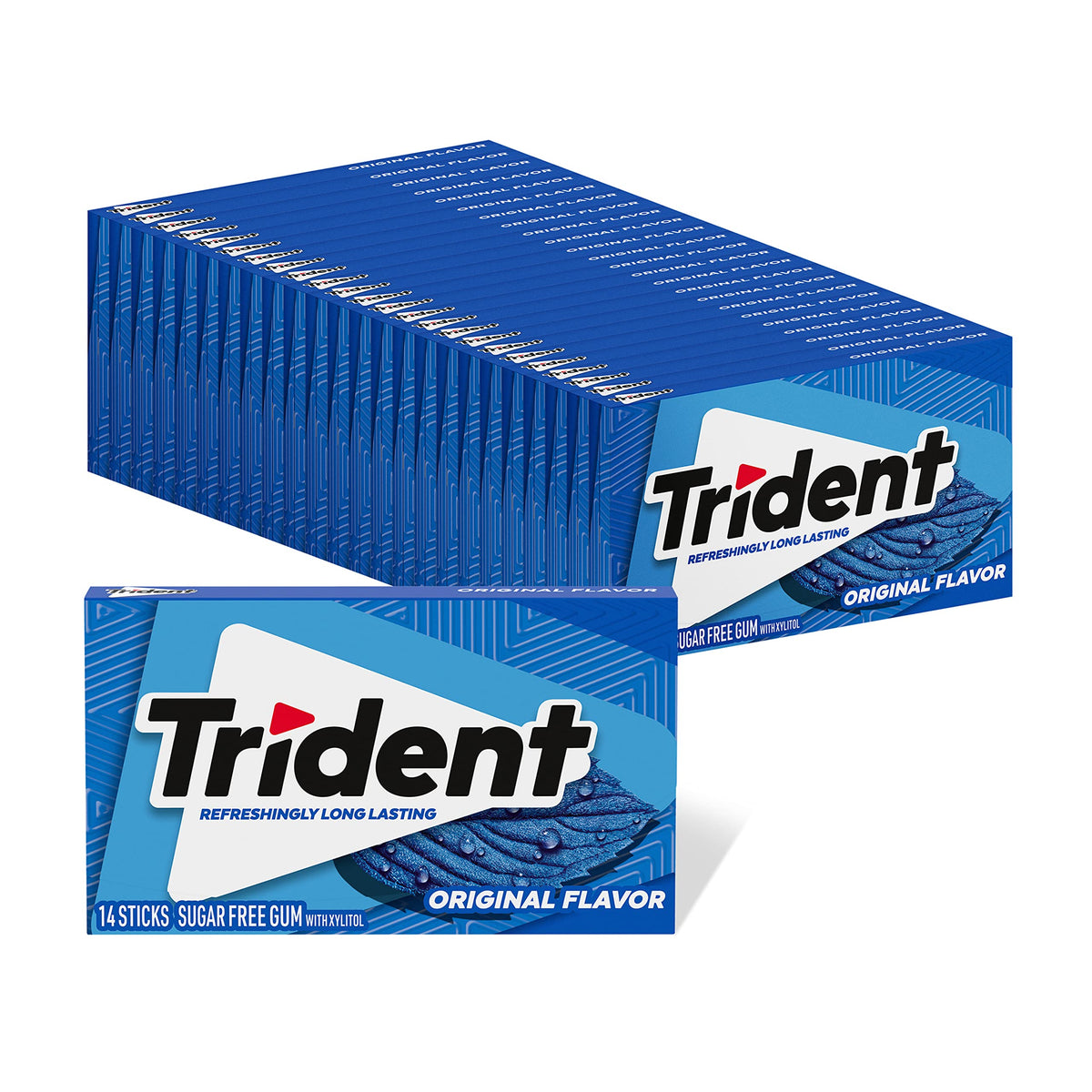 Trident Original Sugar-Free Gum pack of 14 pieces for fresh breath.