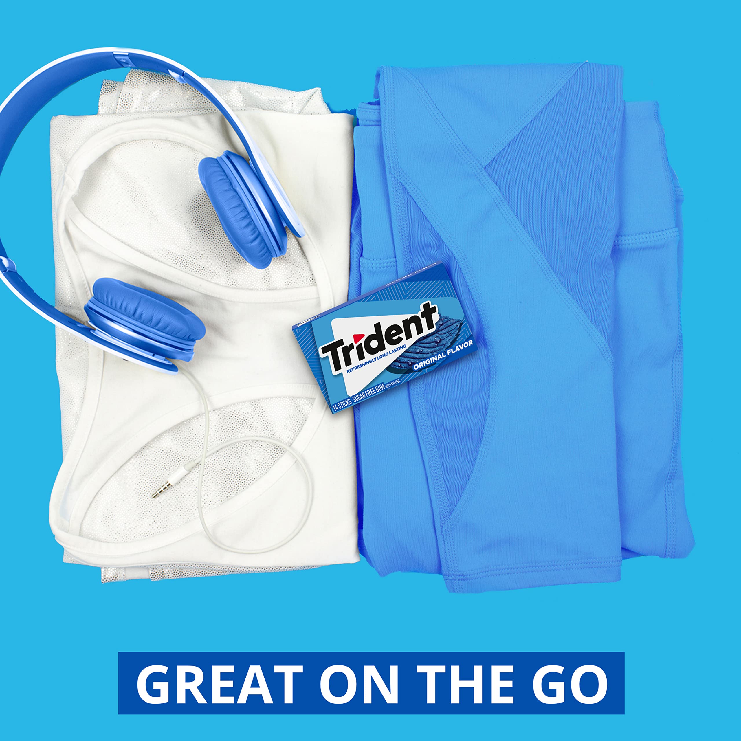 Trident Original gum promotes fresh breath after use.