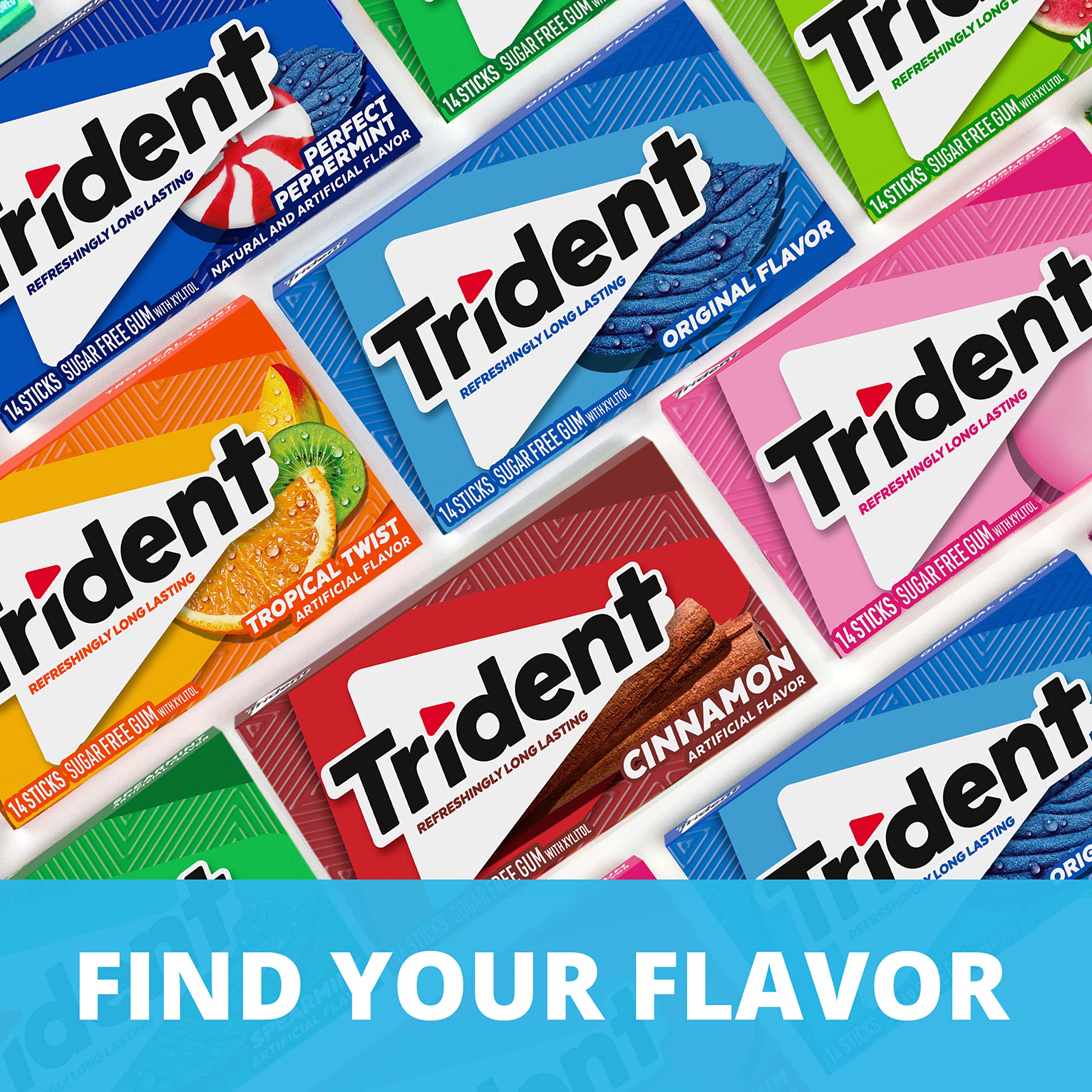 Trident Original gum with xylitol, a sugar-free option.