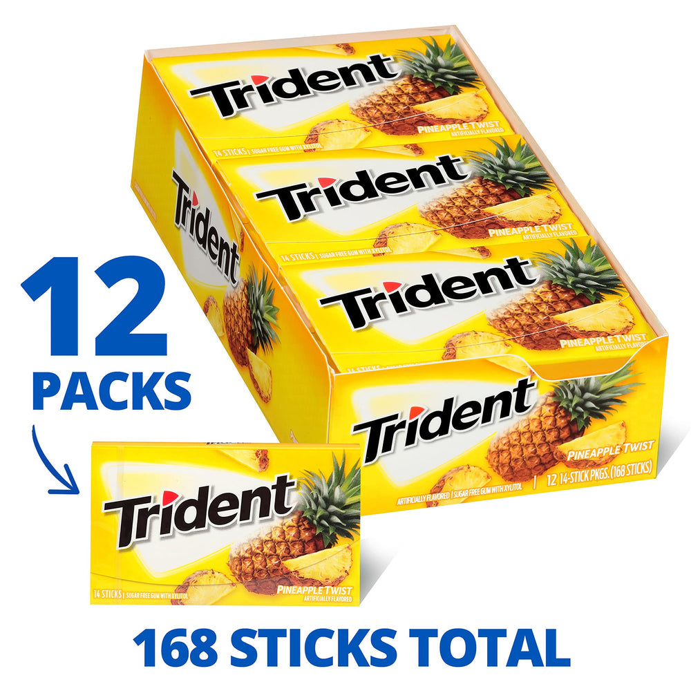 Trident Pineapple Twist gum provides refreshing breath after meals.